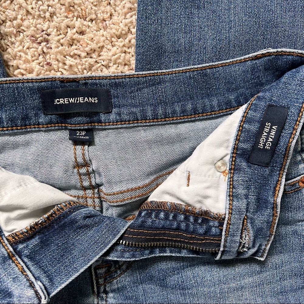 J. Crew vintage straight cropped raw hem jeans 23P petite